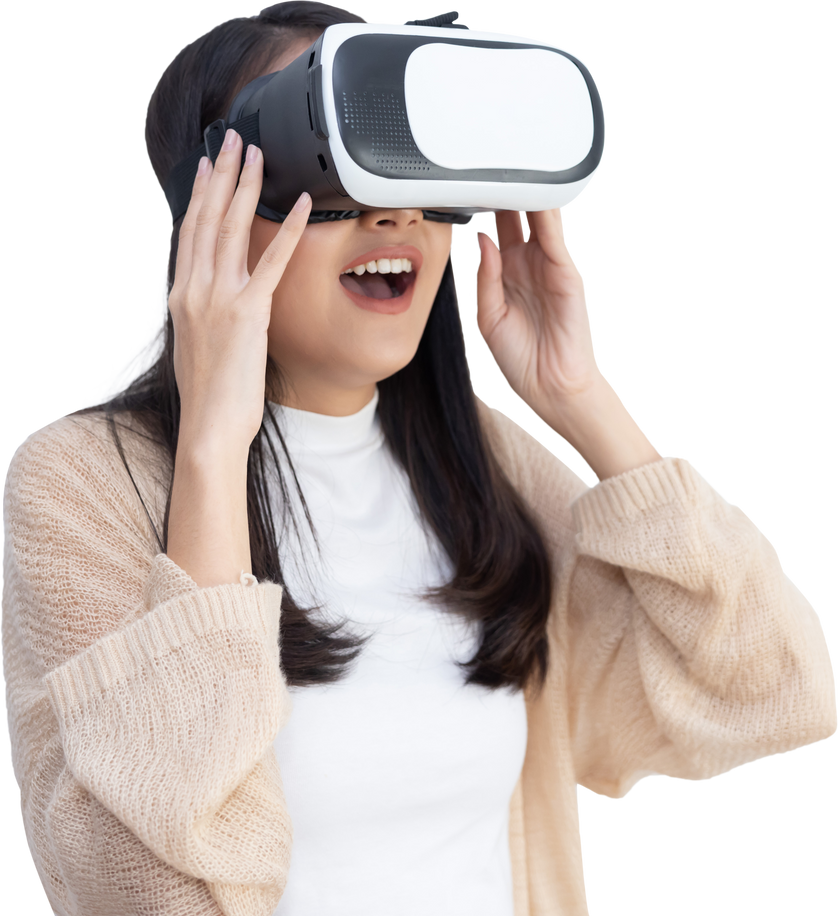 Asian Woman with VR Headset